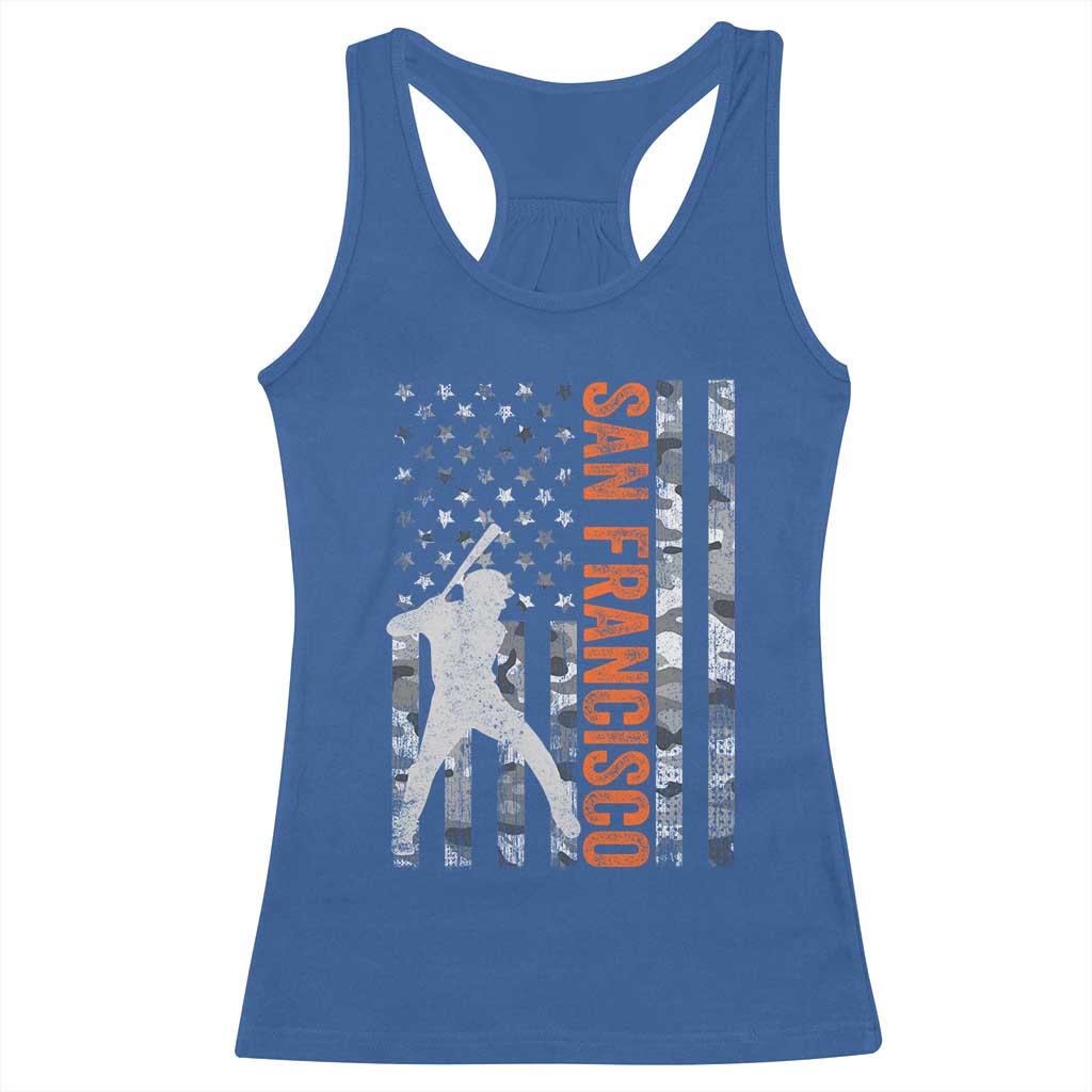 San Francisco Racerback Tank Top SF Baseball Player American Flag USA Camo Patriotic