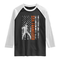 San Francisco Raglan Shirt SF Baseball Player American Flag USA Camo Patriotic