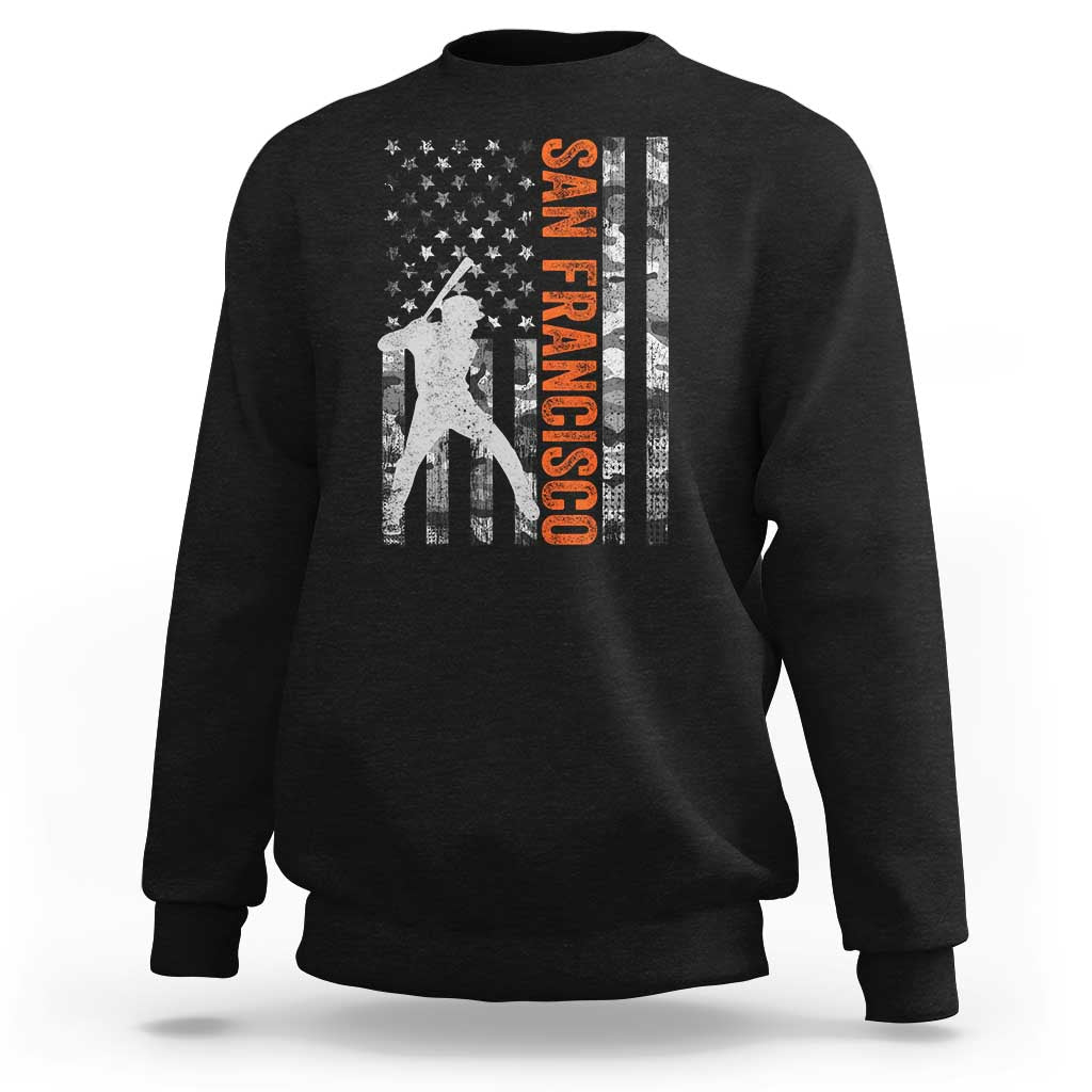 San Francisco Sweatshirt SF Baseball Player American Flag USA Camo Patriotic
