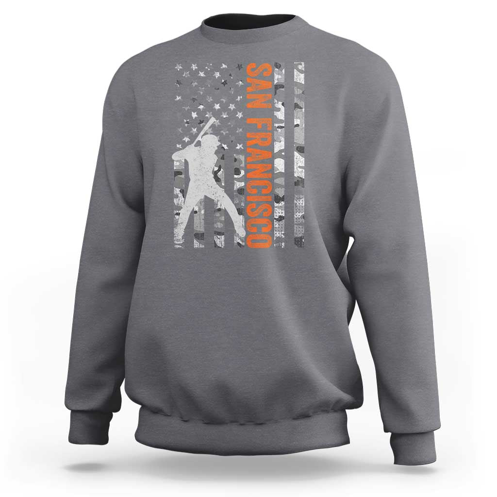 San Francisco Sweatshirt SF Baseball Player American Flag USA Camo Patriotic