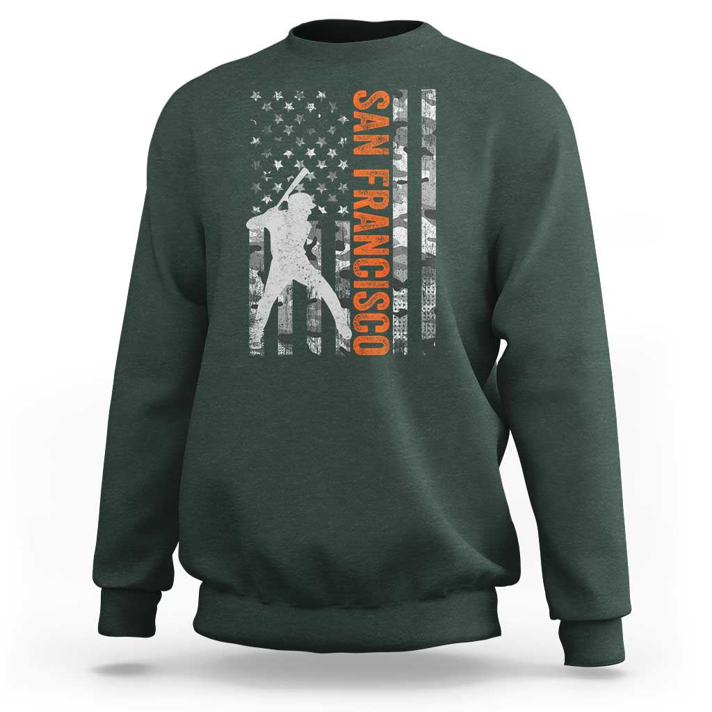 San Francisco Sweatshirt SF Baseball Player American Flag USA Camo Patriotic