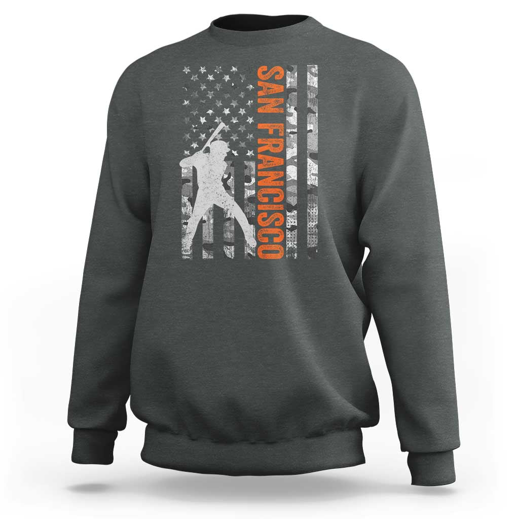San Francisco Sweatshirt SF Baseball Player American Flag USA Camo Patriotic