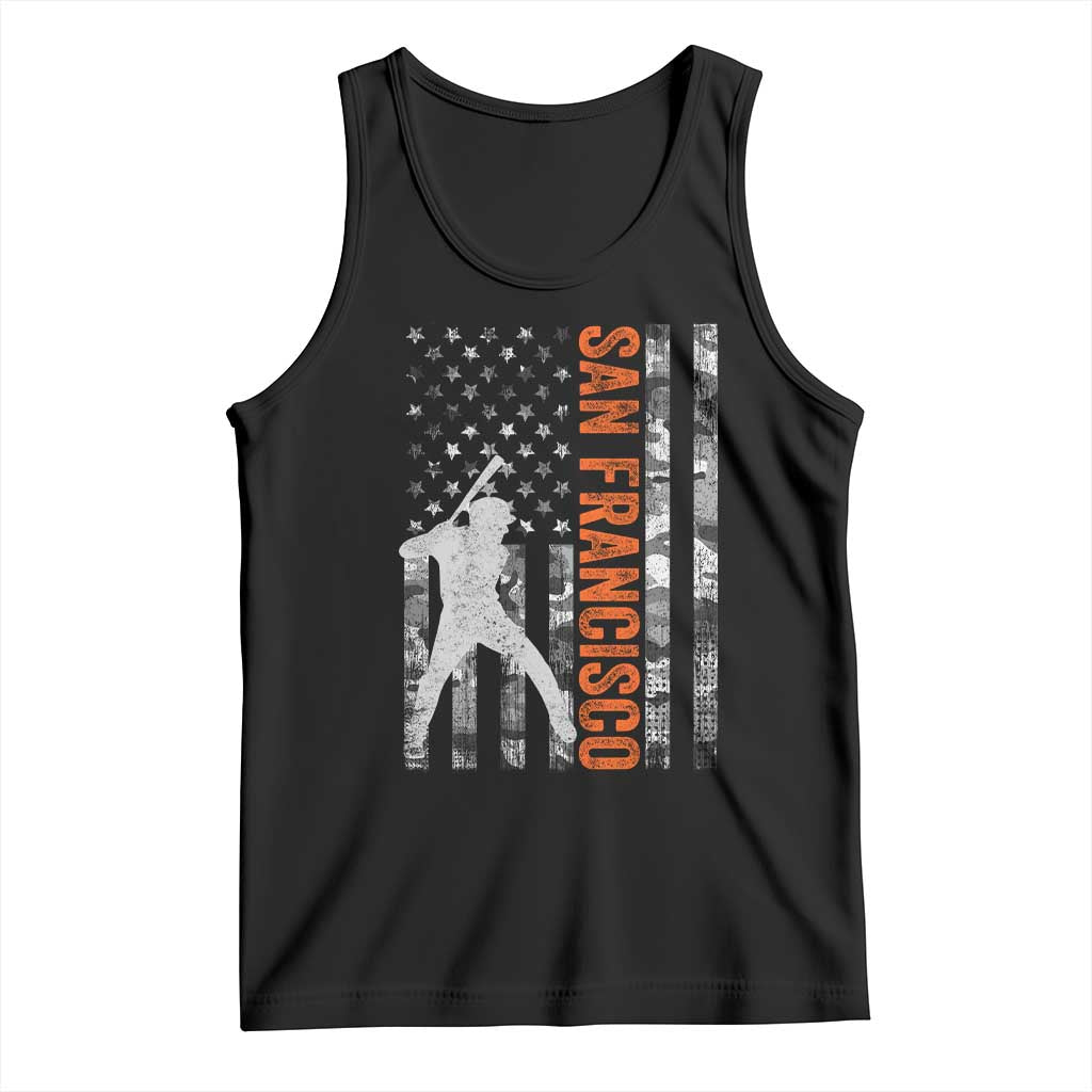 San Francisco Tank Top SF Baseball Player American Flag USA Camo Patriotic