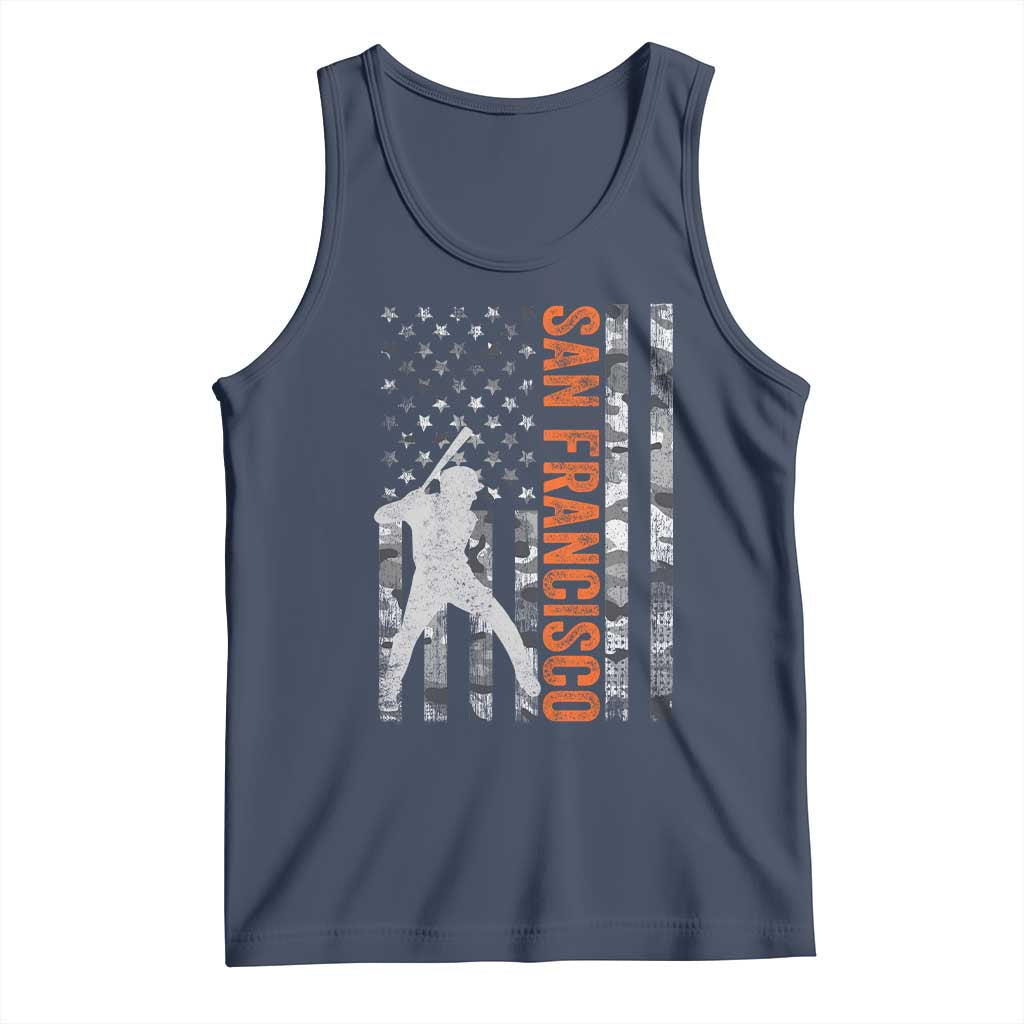 San Francisco Tank Top SF Baseball Player American Flag USA Camo Patriotic