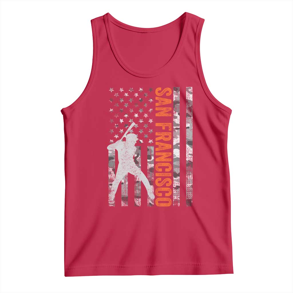 San Francisco Tank Top SF Baseball Player American Flag USA Camo Patriotic