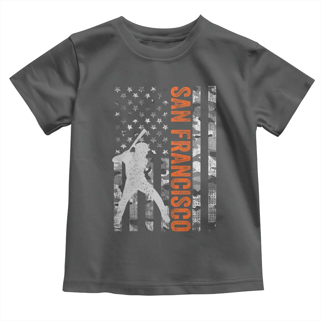 San Francisco Toddler T Shirt SF Baseball Player American Flag USA Camo Patriotic