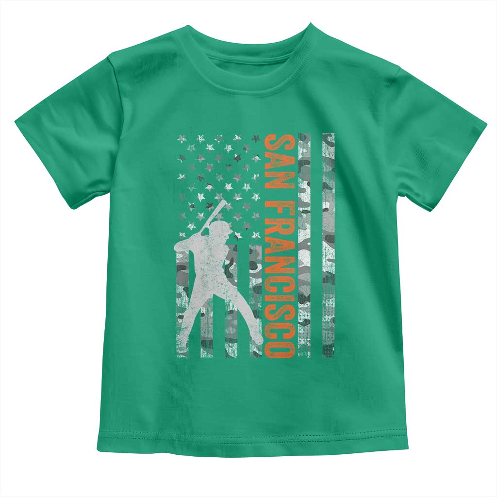 San Francisco Toddler T Shirt SF Baseball Player American Flag USA Camo Patriotic