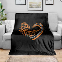 San Francisco Throw Blanket SF Leopard Heart US State Baseball Fan Team Spirit