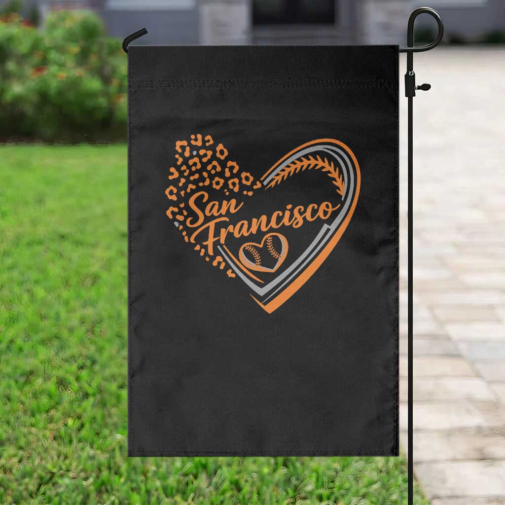 San Francisco Garden Flag SF Leopard Heart US State Baseball Fan Team Spirit