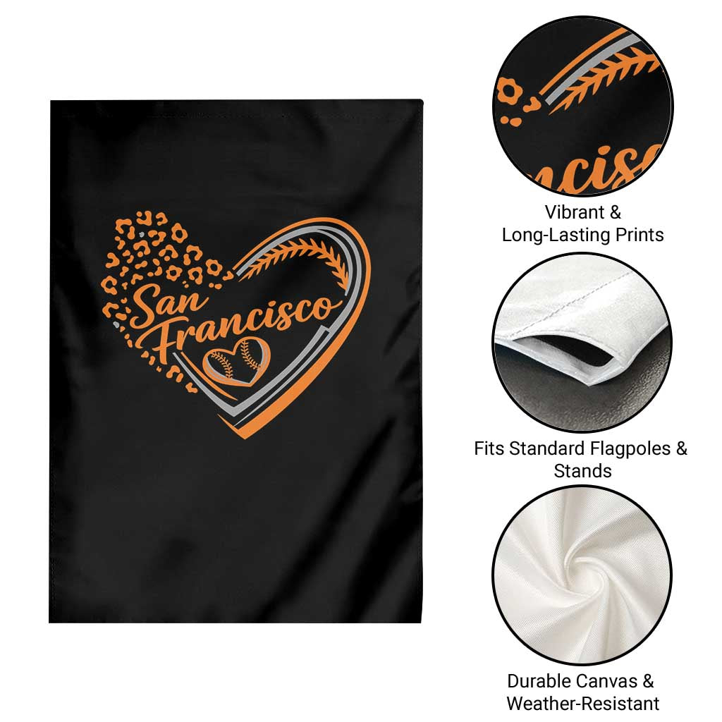 San Francisco Garden Flag SF Leopard Heart US State Baseball Fan Team Spirit