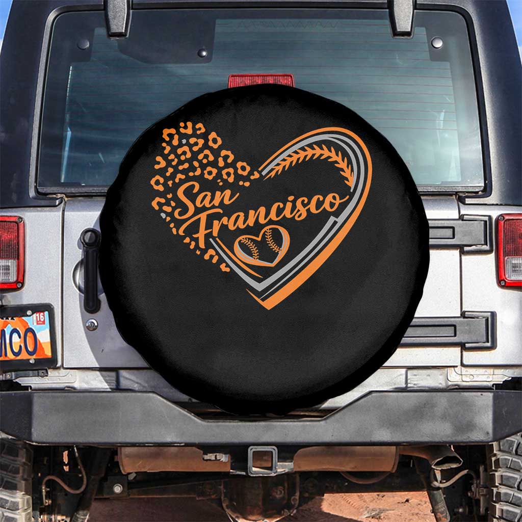 San Francisco Spare Tire Cover SF Leopard Heart US State Baseball Fan Team Spirit