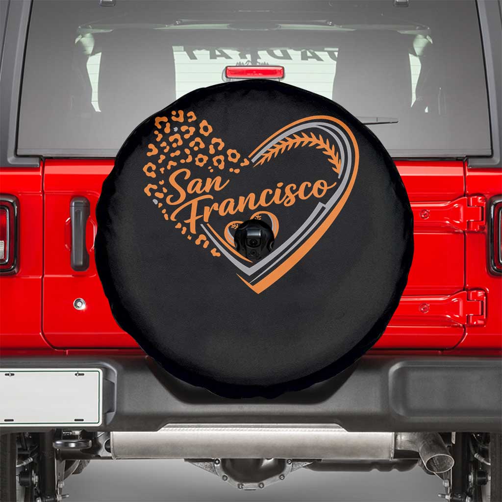 San Francisco Spare Tire Cover SF Leopard Heart US State Baseball Fan Team Spirit
