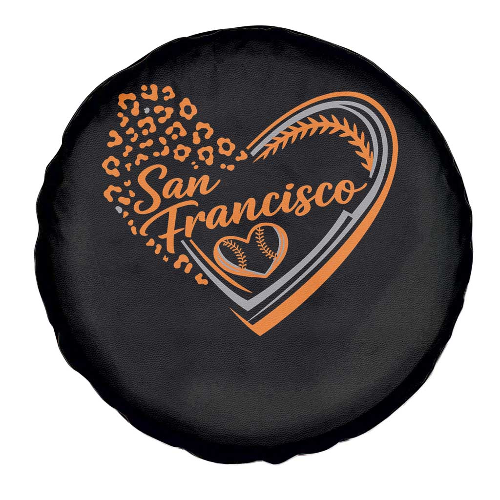 San Francisco Spare Tire Cover SF Leopard Heart US State Baseball Fan Team Spirit