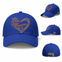 San Francisco Baseball Cap SF Leopard Heart US State Baseball Fan Team Spirit