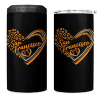San Francisco 4 in 1 Can Cooler Tumbler SF Leopard Heart US State Baseball Fan Team Spirit