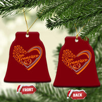 San Francisco Ceramic Ornament SF Leopard Heart US State Baseball Fan Team Spirit