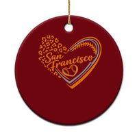 San Francisco Ceramic Ornament SF Leopard Heart US State Baseball Fan Team Spirit