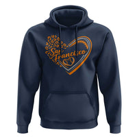San Francisco Hoodie SF Leopard Heart US State Baseball Fan Team Spirit