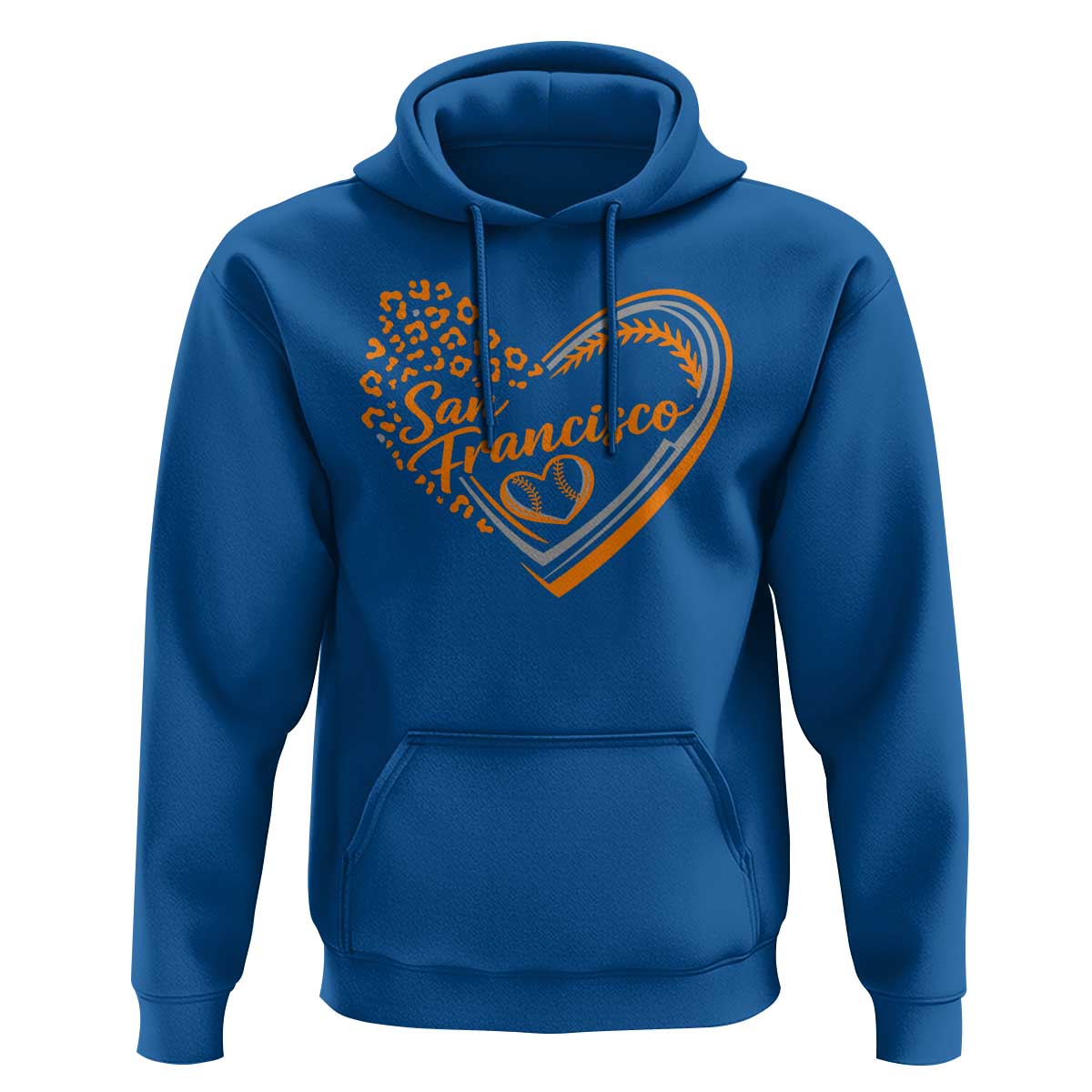 San Francisco Hoodie SF Leopard Heart US State Baseball Fan Team Spirit