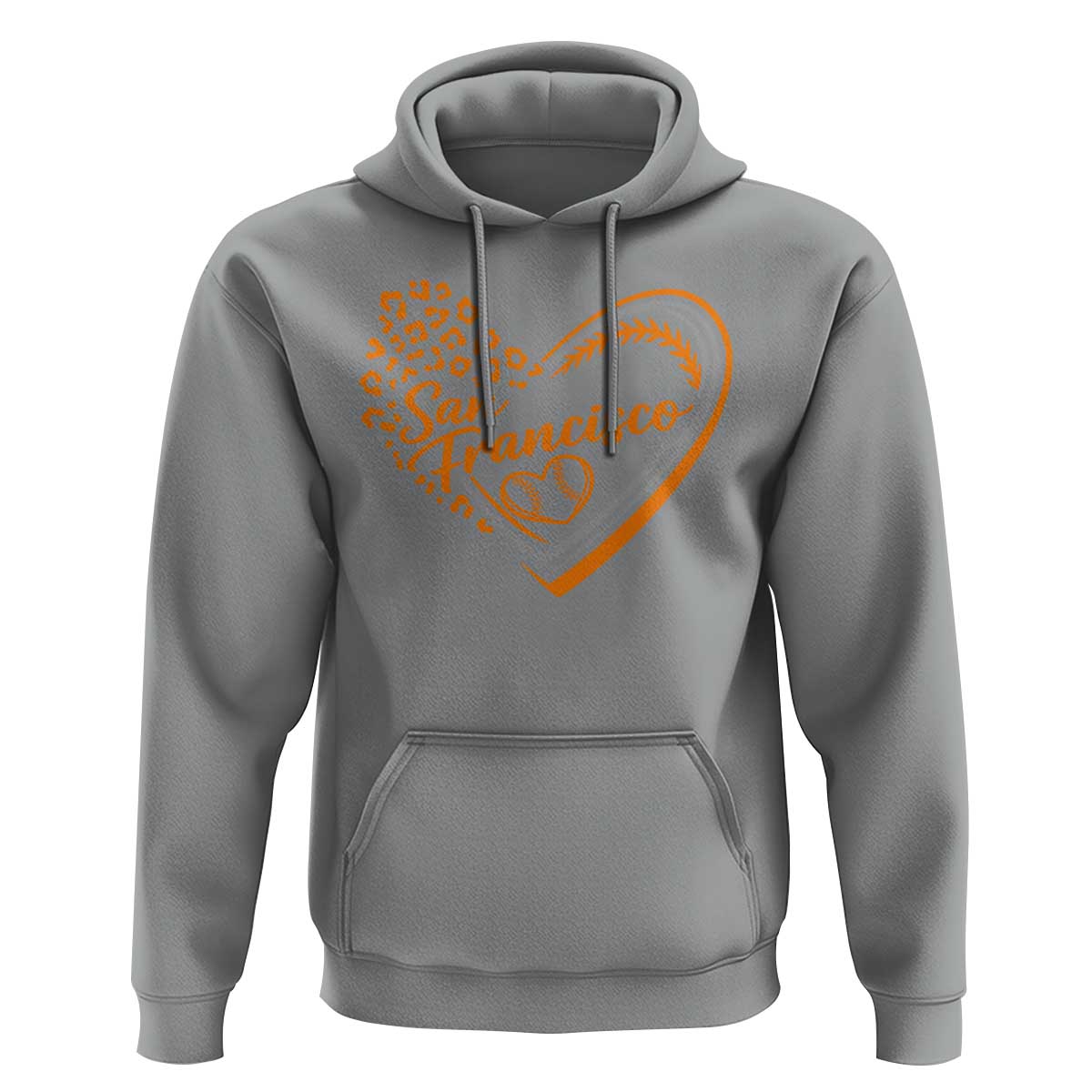 San Francisco Hoodie SF Leopard Heart US State Baseball Fan Team Spirit