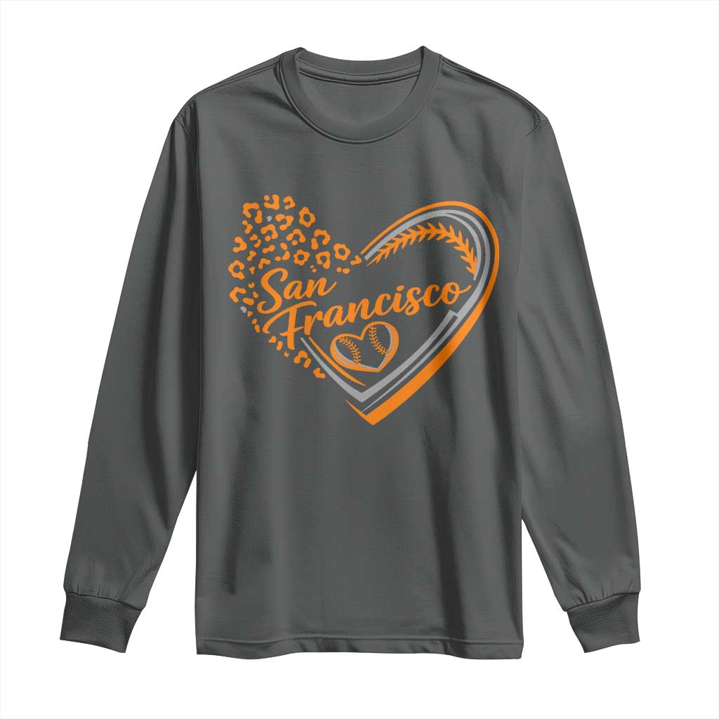 San Francisco Long Sleeve Shirt SF Leopard Heart US State Baseball Fan Team Spirit