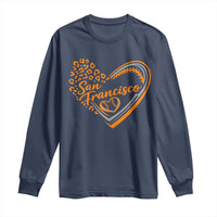 San Francisco Long Sleeve Shirt SF Leopard Heart US State Baseball Fan Team Spirit