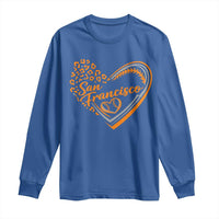 San Francisco Long Sleeve Shirt SF Leopard Heart US State Baseball Fan Team Spirit