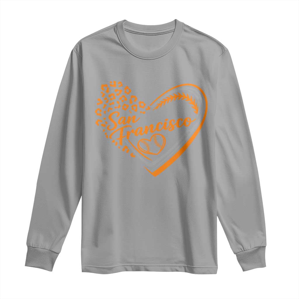 San Francisco Long Sleeve Shirt SF Leopard Heart US State Baseball Fan Team Spirit