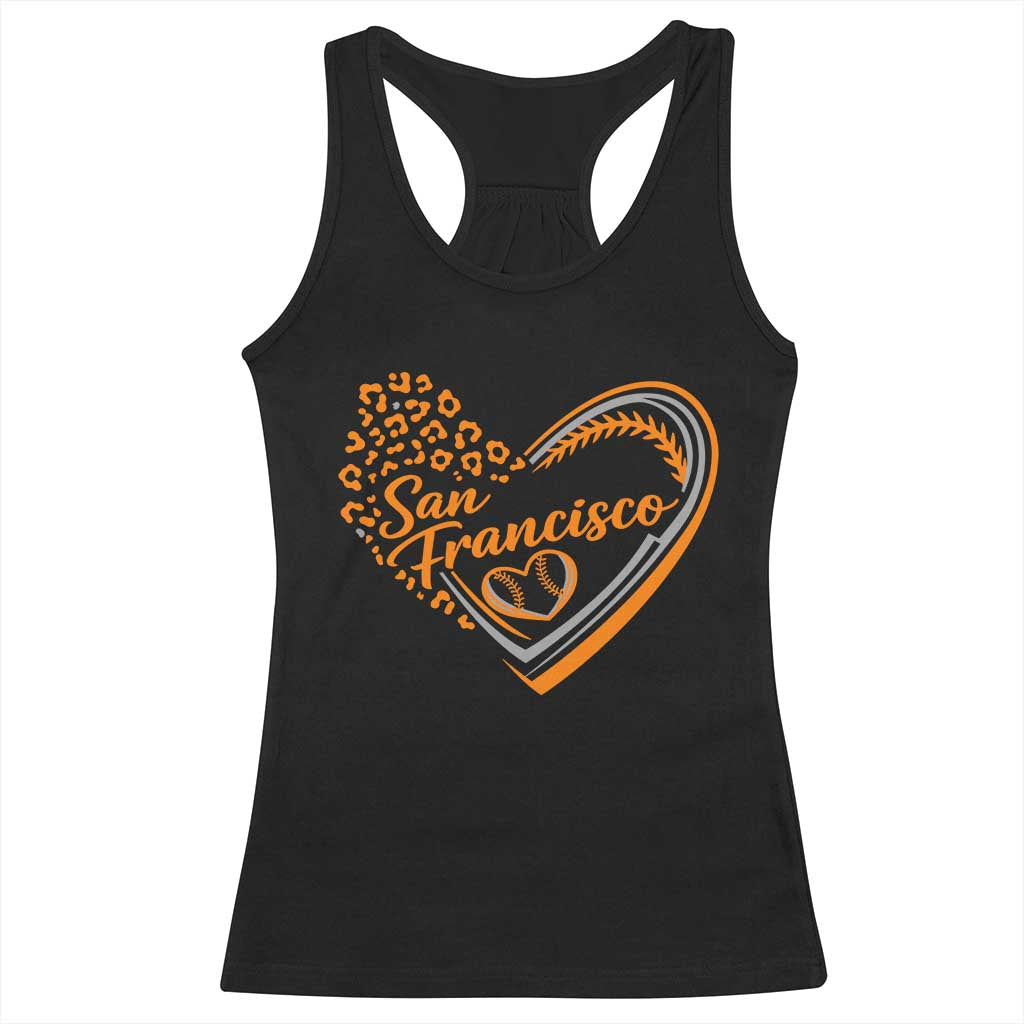 San Francisco Racerback Tank Top SF Leopard Heart US State Baseball Fan Team Spirit