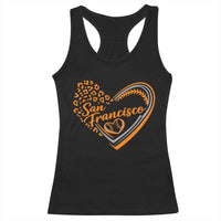 San Francisco Racerback Tank Top SF Leopard Heart US State Baseball Fan Team Spirit