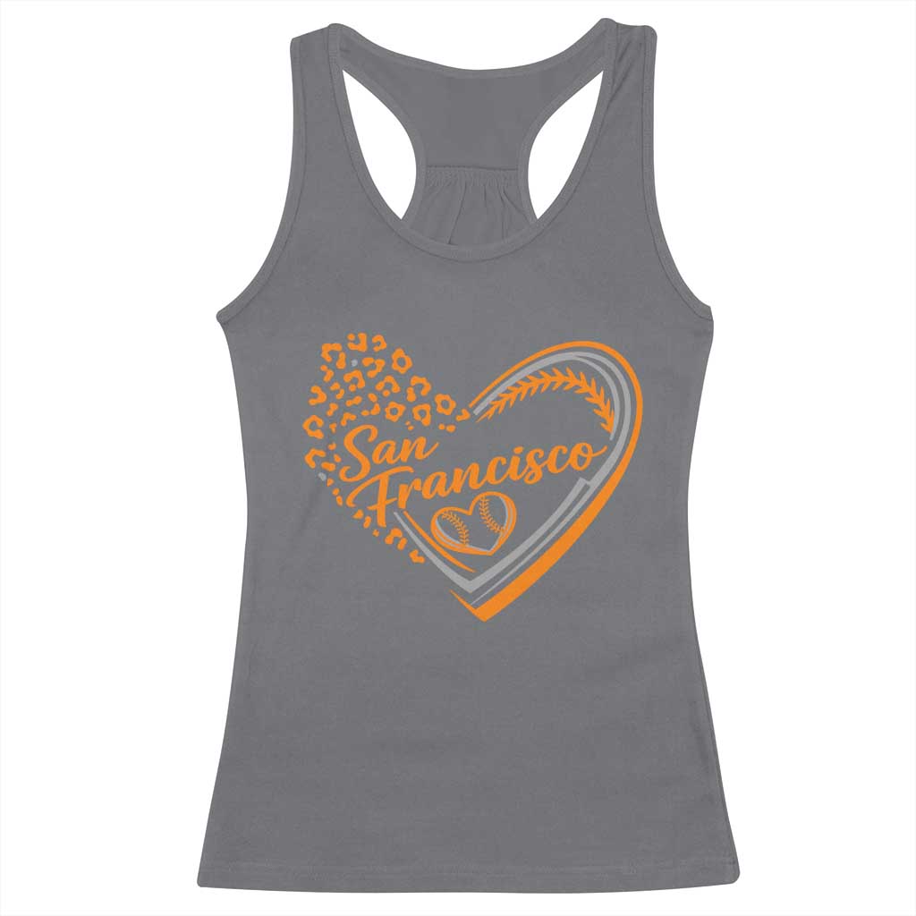 San Francisco Racerback Tank Top SF Leopard Heart US State Baseball Fan Team Spirit