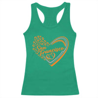 San Francisco Racerback Tank Top SF Leopard Heart US State Baseball Fan Team Spirit