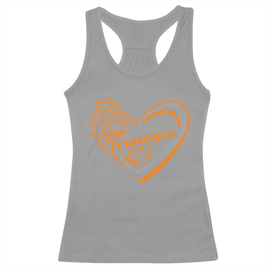 San Francisco Racerback Tank Top SF Leopard Heart US State Baseball Fan Team Spirit
