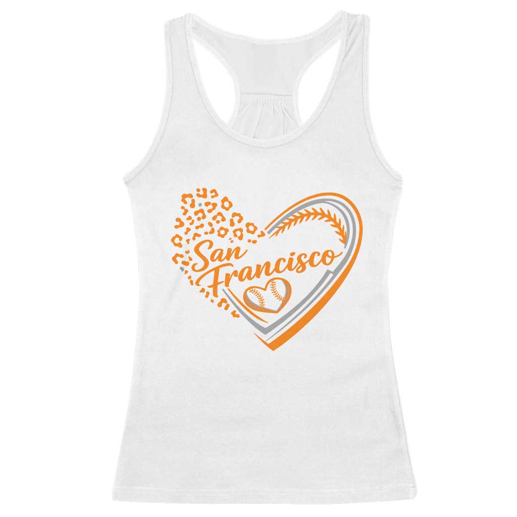 San Francisco Racerback Tank Top SF Leopard Heart US State Baseball Fan Team Spirit