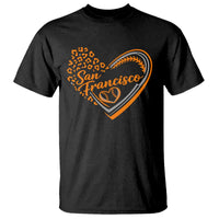 San Francisco T Shirt SF Leopard Heart US State Baseball Fan Team Spirit