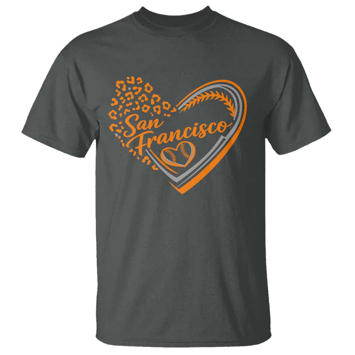 San Francisco T Shirt SF Leopard Heart US State Baseball Fan Team Spirit