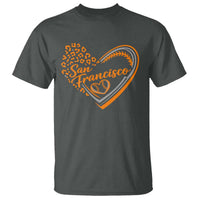 San Francisco T Shirt SF Leopard Heart US State Baseball Fan Team Spirit