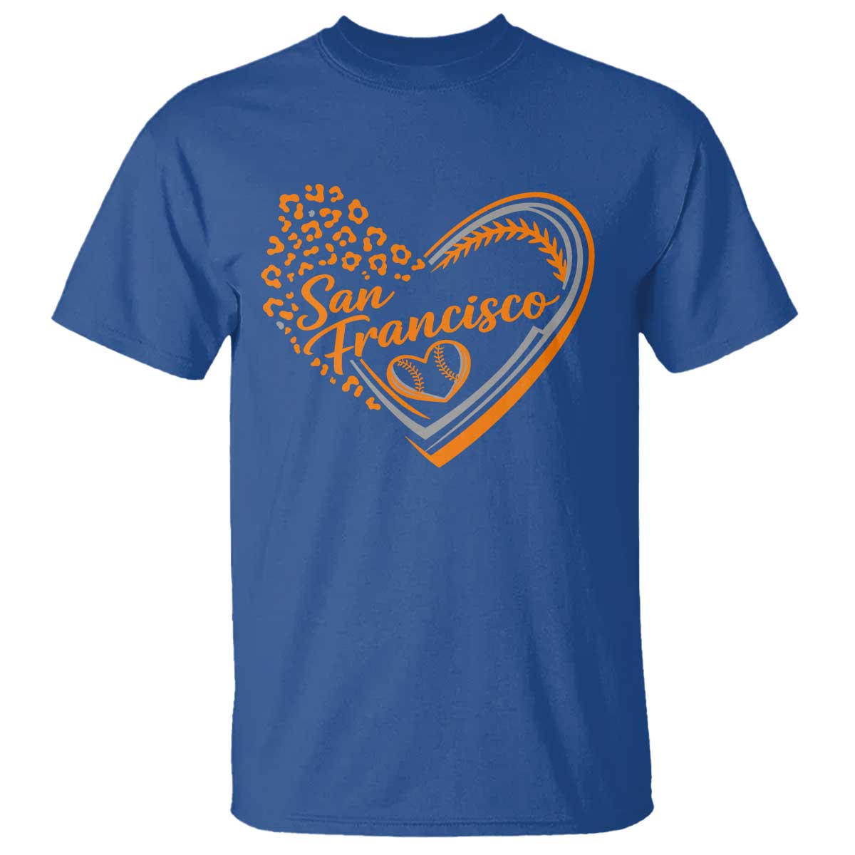 San Francisco T Shirt SF Leopard Heart US State Baseball Fan Team Spirit