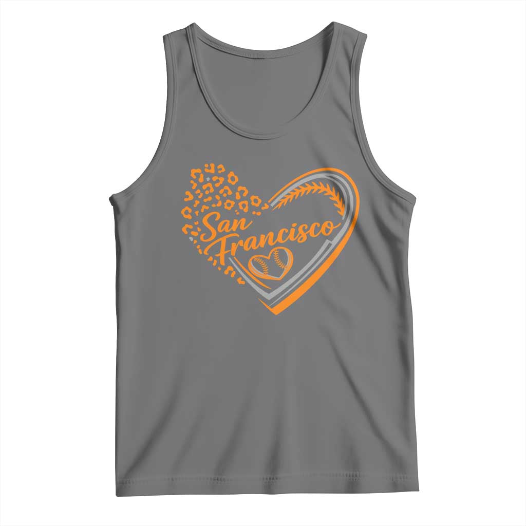 San Francisco Tank Top SF Leopard Heart US State Baseball Fan Team Spirit
