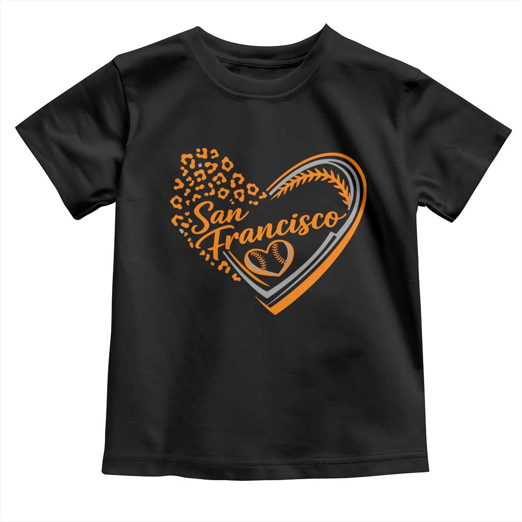 San Francisco Toddler T Shirt SF Leopard Heart US State Baseball Fan Team Spirit