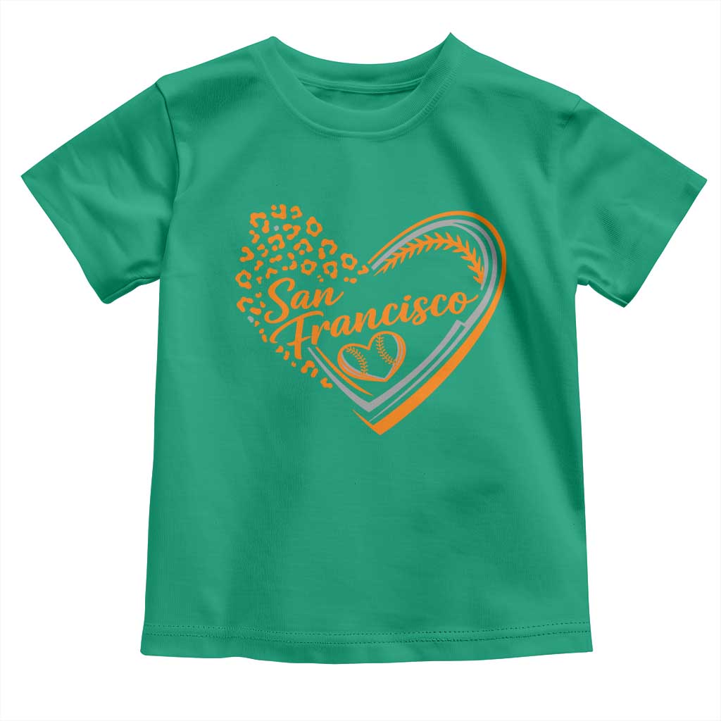 San Francisco Toddler T Shirt SF Leopard Heart US State Baseball Fan Team Spirit