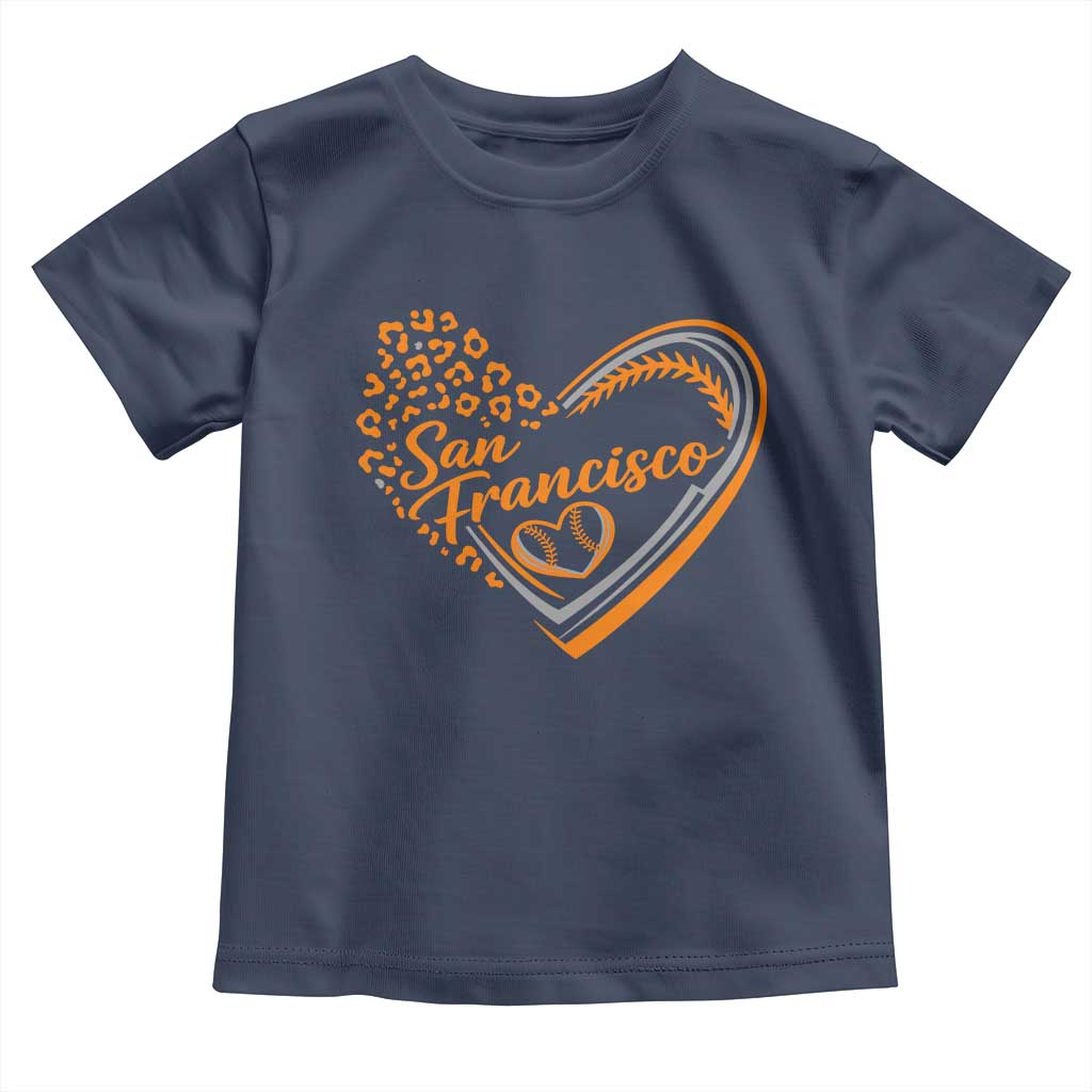San Francisco Toddler T Shirt SF Leopard Heart US State Baseball Fan Team Spirit
