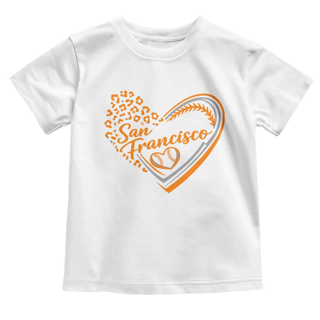 San Francisco Toddler T Shirt SF Leopard Heart US State Baseball Fan Team Spirit