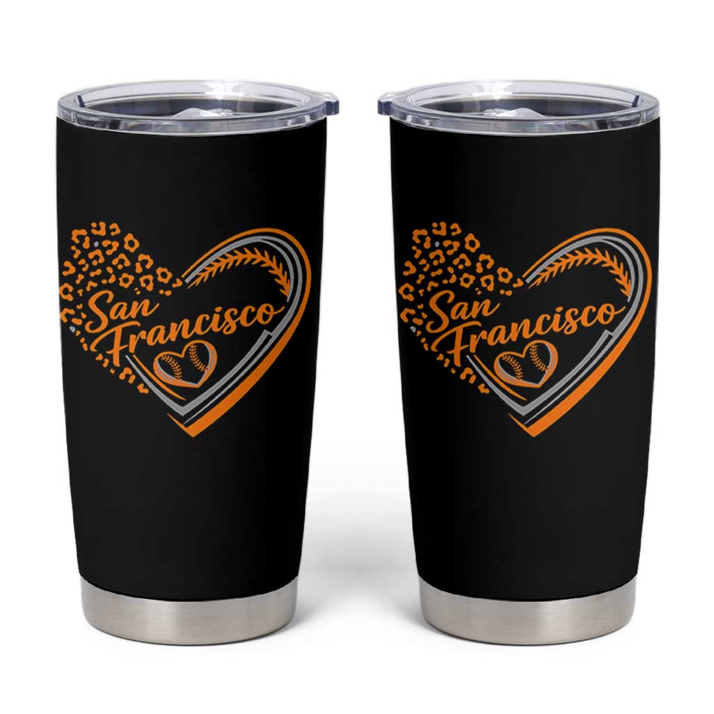 San Francisco Tumbler Cup SF Leopard Heart US State Baseball Fan Team Spirit