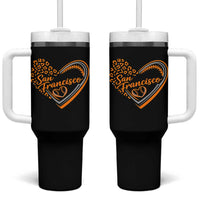 San Francisco Tumbler With Handle SF Leopard Heart US State Baseball Fan Team Spirit