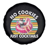 Santa Christmas In July Spare Tire Cover No Cookies Just Cocktails Flamingo Summer Beach Hawaii - Wonder Print Shop