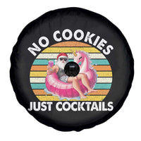 Santa Christmas In July Spare Tire Cover No Cookies Just Cocktails Flamingo Summer Beach Hawaii - Wonder Print Shop