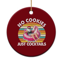 Santa Xmas In July Ceramic Ornament No Cookies Just Cocktails Flamingo Summer Beach Hawaii - Wonder Print Shop