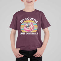 Santa Christmas In July T Shirt For Kid No Cookies Just Cocktails Flamingo Summer Beach Hawaii - Wonder Print Shop