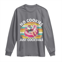 Santa Christmas In July Long Sleeve Shirt No Cookies Just Cocktails Flamingo Summer Beach Hawaii - Wonder Print Shop
